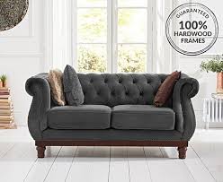 dark grey velvet 2 seater sofa