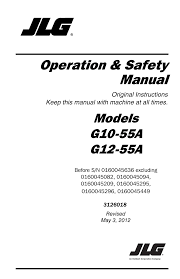 Jlg G12 55a Operator Manual User Manual 164 Pages Also