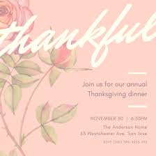 Thanksgiving Dinner Invitation Blank Mwb Online Co