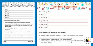 Two Step Equations Activity
