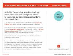 Ediscovery Software For Small Law Firms A Buyers Guide