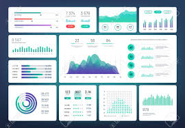 Infographic Dashboard Template Simple Green Blue Design Of Interface