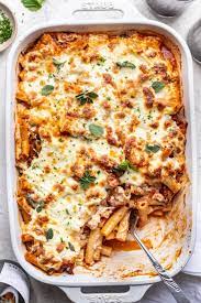 oven baked ziti with ricotta sausage