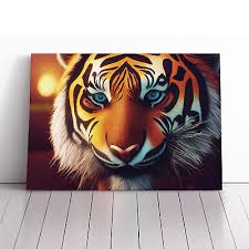 Canvas Print Wall Art Bold Tiger Framed