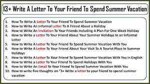 13 write a letter to your friend to