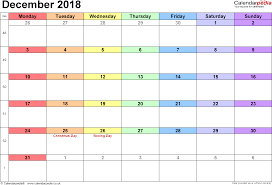 Calendar December 2018 Uk Bank Holidays Excel Pdf Word Templates