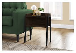 Dark Brown Accent Table With Black