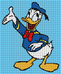 Donald Duck Graph And Row By Row Written Crochet Instructions 04