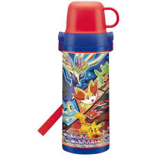 Water Bottle Stainless Straight Drinking 2Way with Cup Pocket Monster Pokemon  XY 600ml