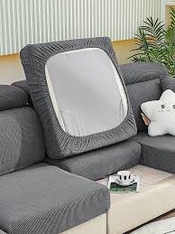 1pc Grey Sofa Seat Cushion Cover