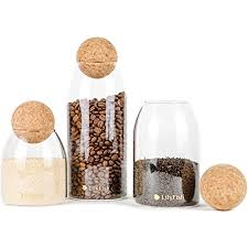 Browse greatest and cheap kitchen canister collection here. Amazon Com Lilyfish Premium Glass Canisters Sets For The Kitchen Multi Purpose Glass Storage Container Unique Canister Sets For Kitchen Counter Kitchen Storage Jar With Cork Lid Kitchen Canisters Set Of 3 Home Improvement