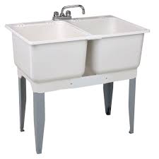 Ruvati stainless steel topmount kitchen sink at home depot. Mustee 36 In X 34 In Plastic Laundry Tub 22c The Home Depot