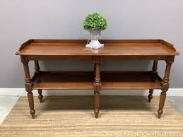 Vintage Wood Console Library Sofa Table