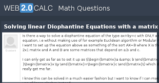Solving Linear Diophantine Equations