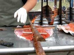 makah native americans prepare salmon