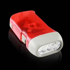 Đèn Pin sạc tự động bằng cách bóp tay màu đỏ
