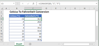 convert celsius to fahrenheit in excel