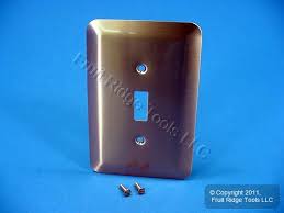 5 Leviton Jumbo Copper Metal Switch Cov
