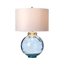 Elstead Kara Table Lamp Blue Glass Base