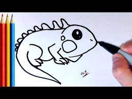 You'll need something to draw. How To Draw Lizard Iguana Step By Step Tutorial Youtube