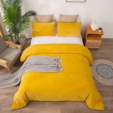 Luxlovery Mustard Velvet Comforter Set
