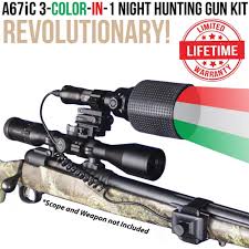 Wicked Lights A67ic 3 Color In 1 Green Red White Night Hunting Gun Light Kit For Coyote Varmint Hog Predators