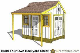 8x12 Colonial Shed With Porch Garden
