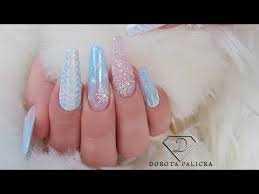 While not a direct disney's frozen reference, these baby blue acrylic coffin nails have the same look of elsa's dress from the first film. Winter Blue Coffin Nails Christmas Nails Tutorial Tiffany Co Blue Gel Babyboomer Swarovski Youtube