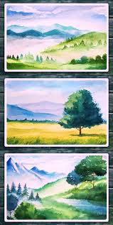 42 Easy Watercolor Landscape Painting