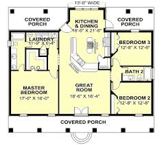Three bedroom house plans are popular for a reason! Southern House Plan 3 Bedrooms 2 Bath 1640 Sq Ft Plan 49 128