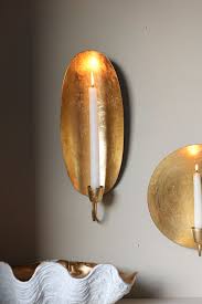 Oval Gold Leaf Candlestick Holder Wall