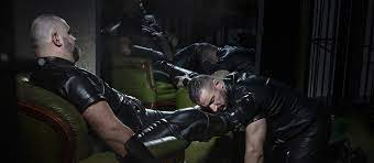 Gay leather bondage