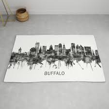 buffalo new york skyline bw rug by