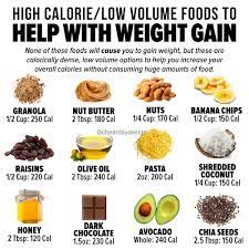 15 high calorie weight gain foods to