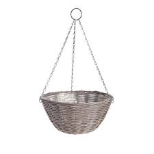 Light Grey Hanging Basket 02890