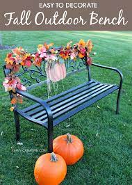 easy to decorate fall outdoor bench