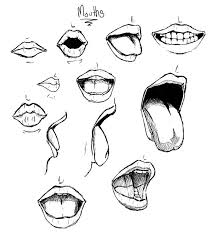 mouth drawing reference and sketches