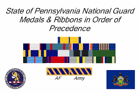 Pennsylvania National Guard Medals Ribbons In Order Of