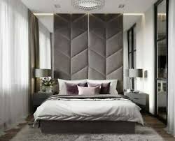 chevron design fabric upholstered wall
