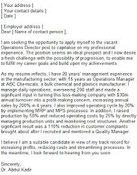 Sample Cover Letter Director Operations Position Cover Bb