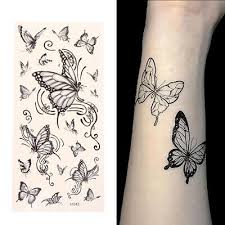temporary tattoo colorful 3d erfly