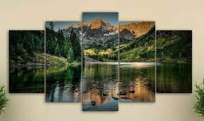 Multi Panel Print Mountain Lake View