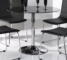 Orbit 90cm Black Glass Round Dining Table
