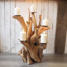 Rustic Wooden Candle Holders Wooden