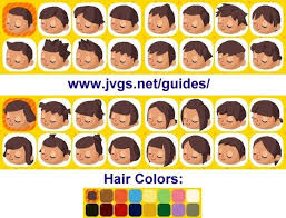Acnl guy hairstyles lajoshrich com. Ac Hhd Hair Choices Animal Crossing Hair Acnl Hair Guide Hair Color Guide