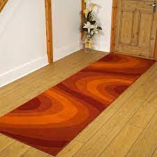 wavey orange hallway carpet runner