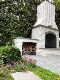 White Brick Outdoor Fireplace