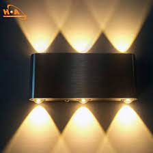 aluminum led black wall light