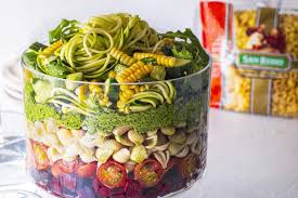 Stif until well blended and pour over the salad ingredients. Layered Rainbow Pasta Salad San Remo