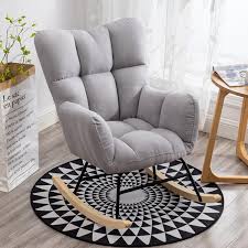 modern gray rocking accent chair cotton